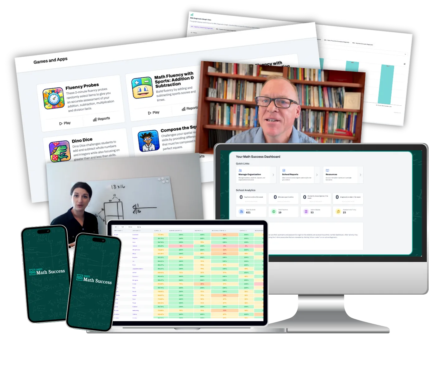 The Math Success program on desktop, laptop, and phone