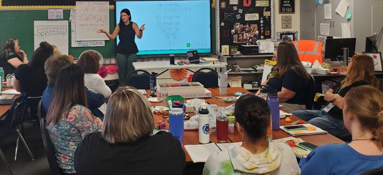 Dr. Jackie Ismail leading a teacher workshop
