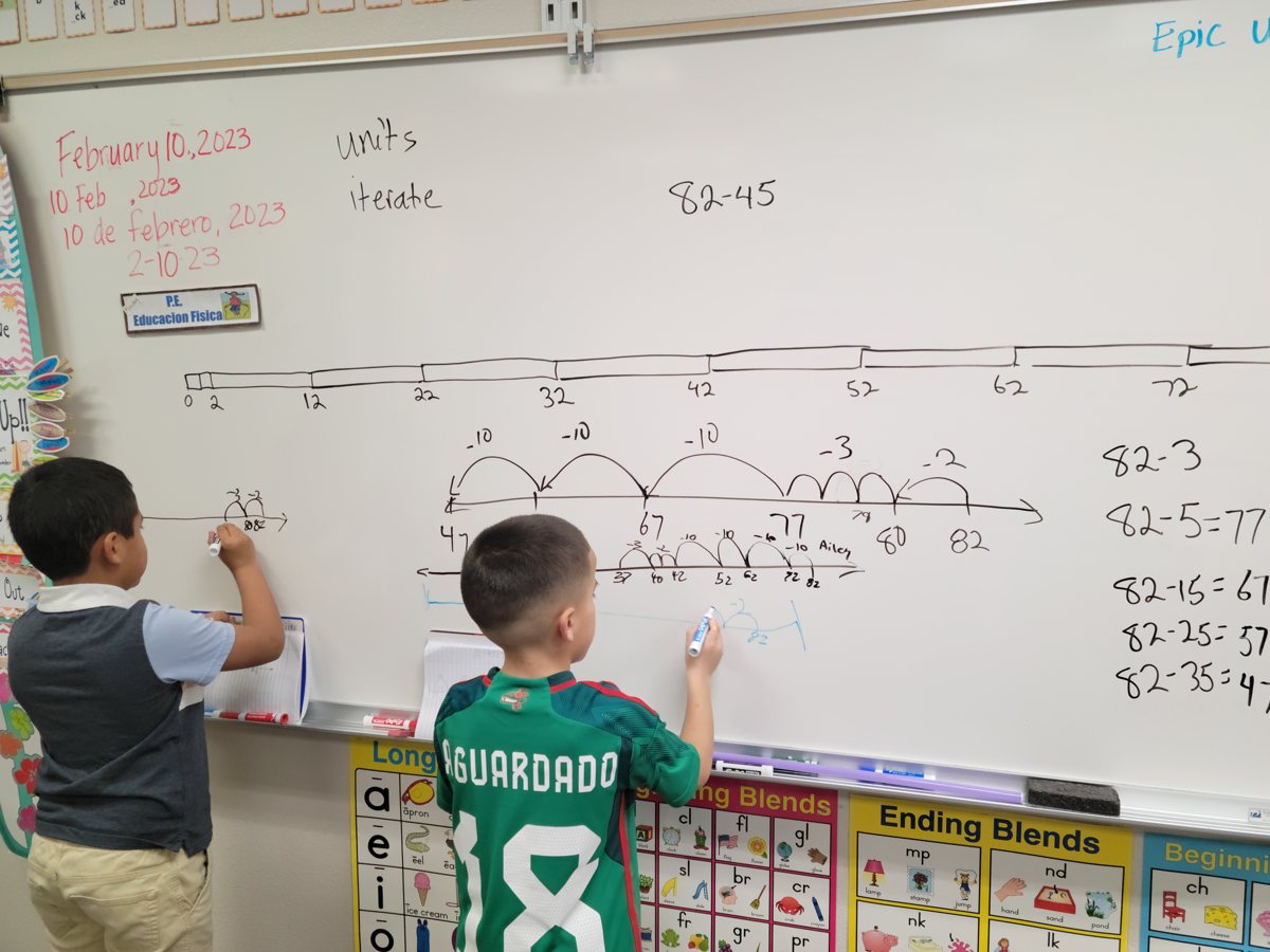 A student reasoning on a number line