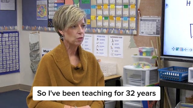 Molly York, teacher, in her classroom
