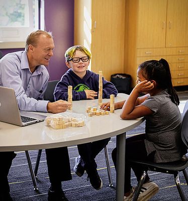 Jonathan with students